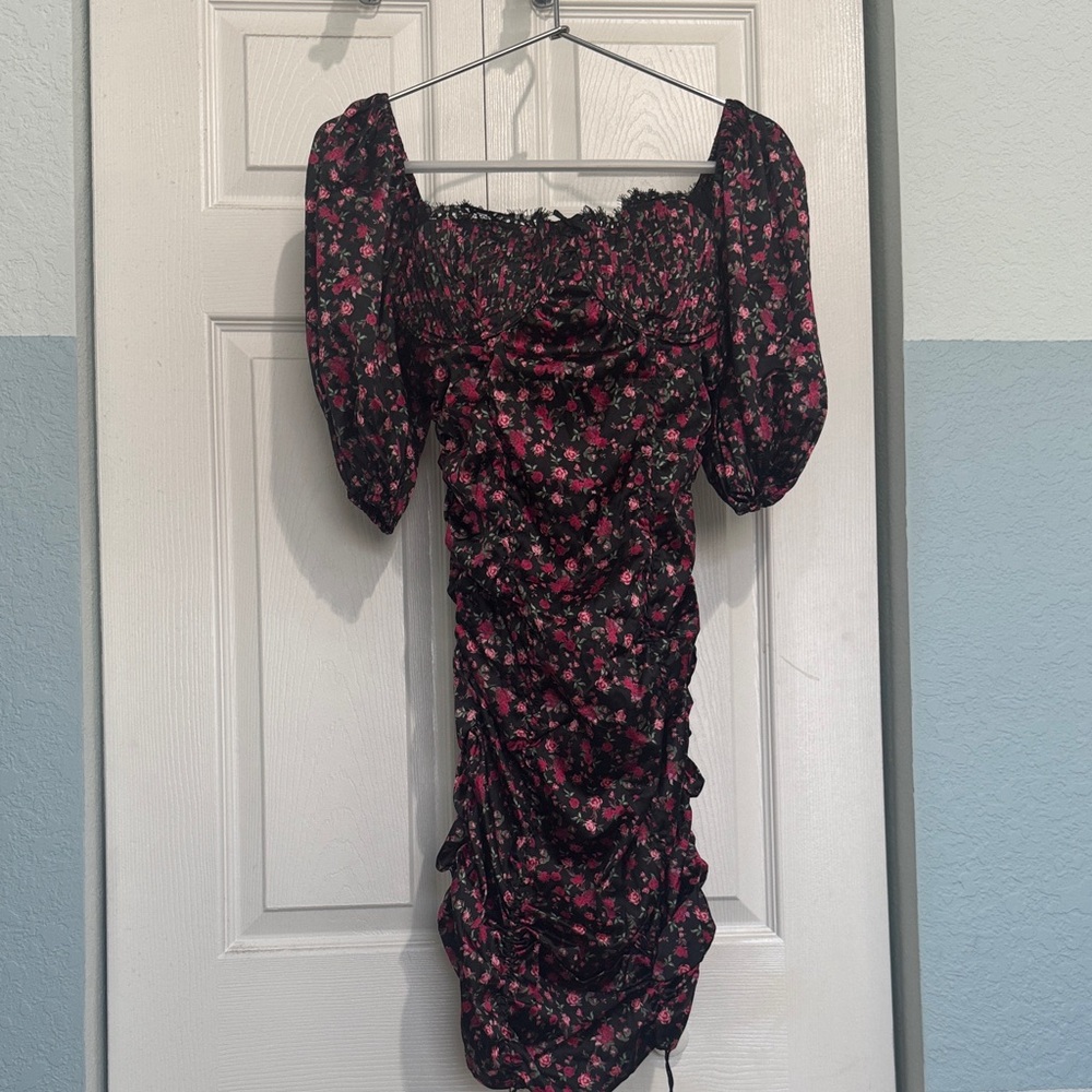 For Love And Lemons Black and Pink Mini Dress